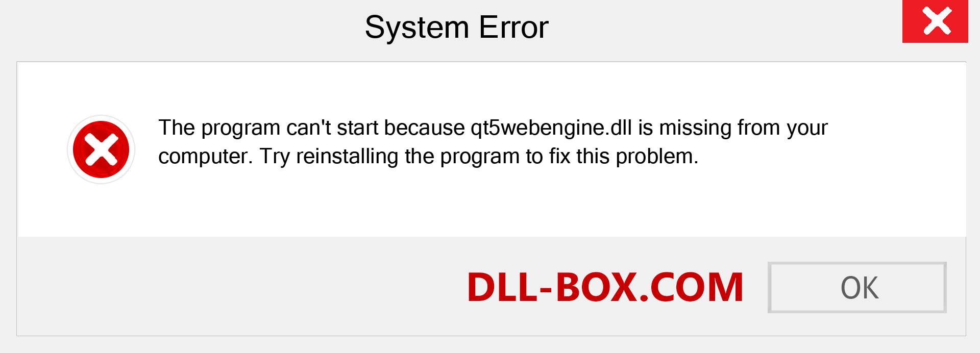  qt5webengine.dll file is missing?. Download for Windows 7, 8, 10 - Fix  qt5webengine dll Missing Error on Windows, photos, images